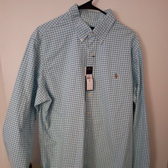Polo Ralph Lauren Other - Polo Ralph Lauren Aqua Blue/White Checkered Oxford Shirt